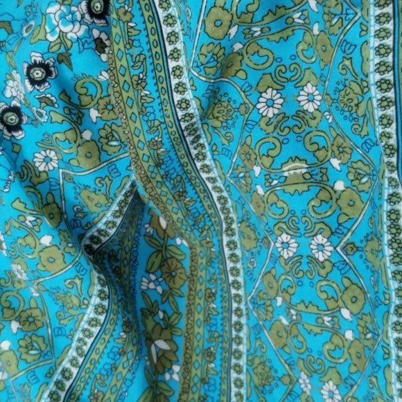 Natural Life Dara Mini Dress Size L Long Sleeve Floral Rayon Boho - Picture 10 of 10